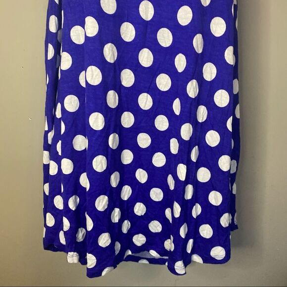 Zenana Plus Size 3X Bright Blue & Ivory Polka Dot Tank - Picture 4 of 7